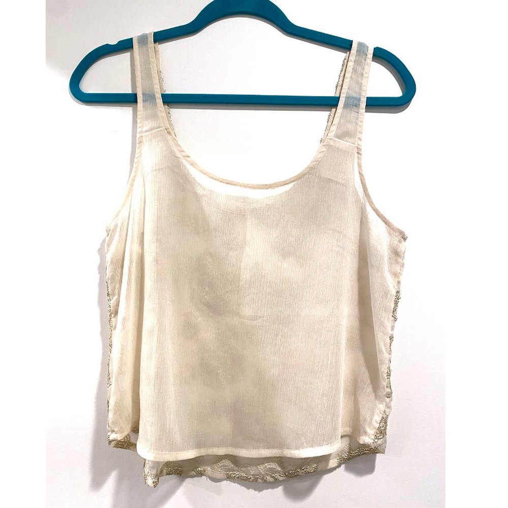 Abercrombie & Fitch Gold Sequin Roses Tank Top - Picture 4 of 4